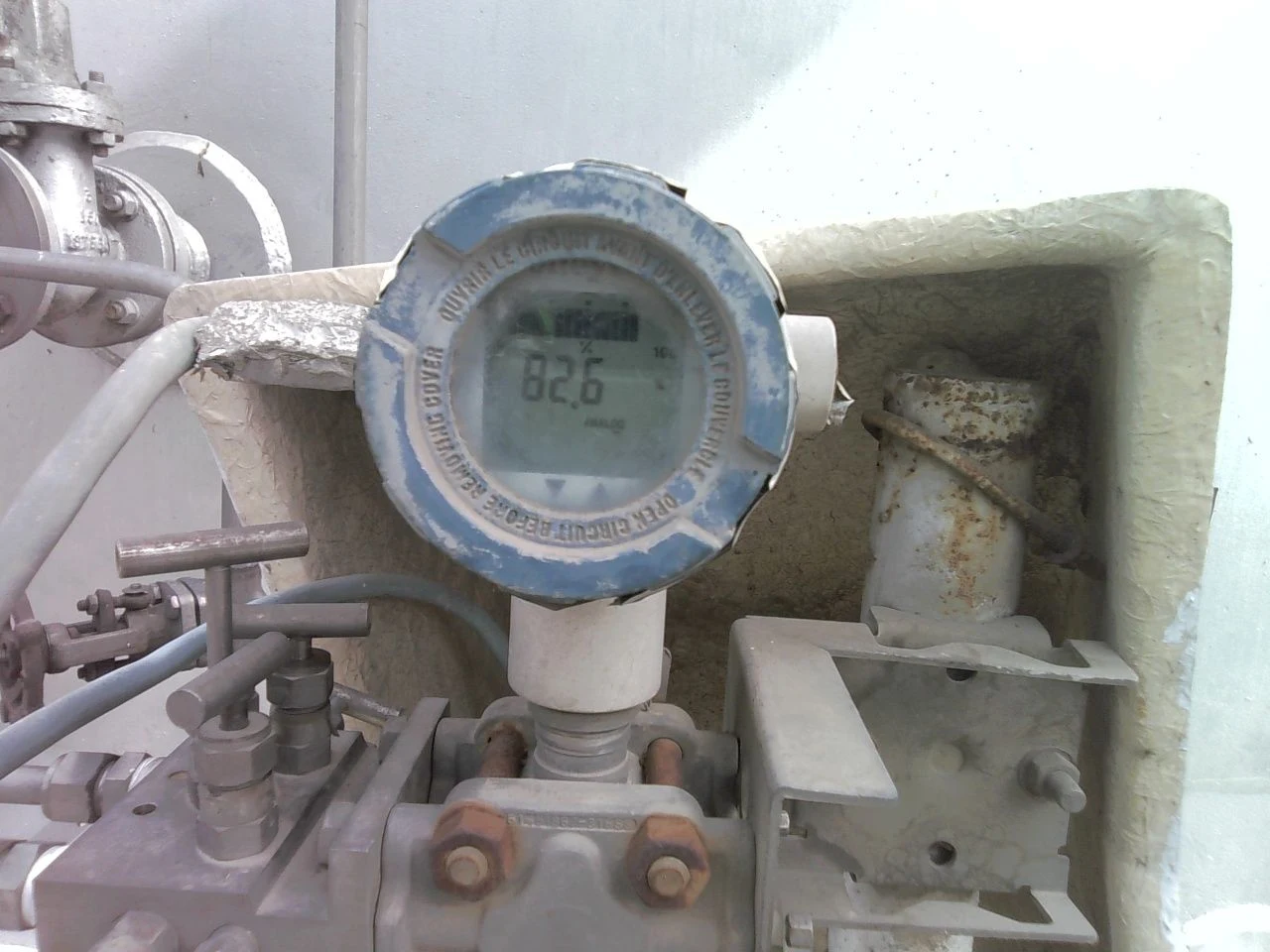 Digital industrial meter detected in a live camera image