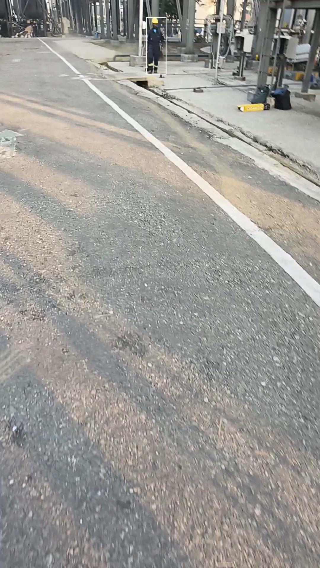 Industrial site camera view used for PPE monitoring